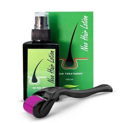 Neo Hair Lotion and Derma Roller 0.5mm for Hair Regrowth